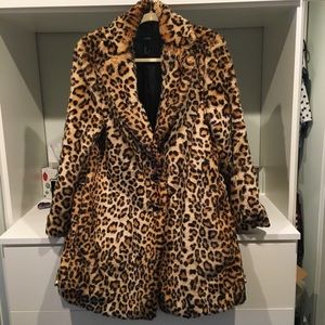 Forever 21 Leopard Print Faux Fur Coat